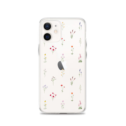 Clear Wildflower Iphone 13 12 Pro Max Case, Minimal Cute Nature Flower Floral Print iPhone 11 Mini SE 2020 XS Max XR X 7 Plus 8 Phone Cover Design Starcove Fashion