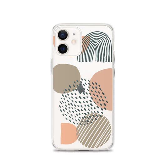 Abstract Shapes Clear iPhone 14 13 12 Pro Max Case, Modern Art Print Cute Aesthetic iPhone 11 Mini SE 2020 XS Max XR X 8 7 Plus Transparent Starcove Fashion