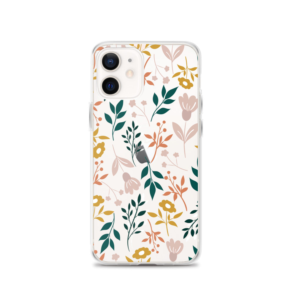 Charming Green Plants Illustration: Cute Phone Case with Soft Cover for iPhone  14, 13, 12, 11 Pro Max, XR, X, XS Max, 7, 8 Plus, and SE
