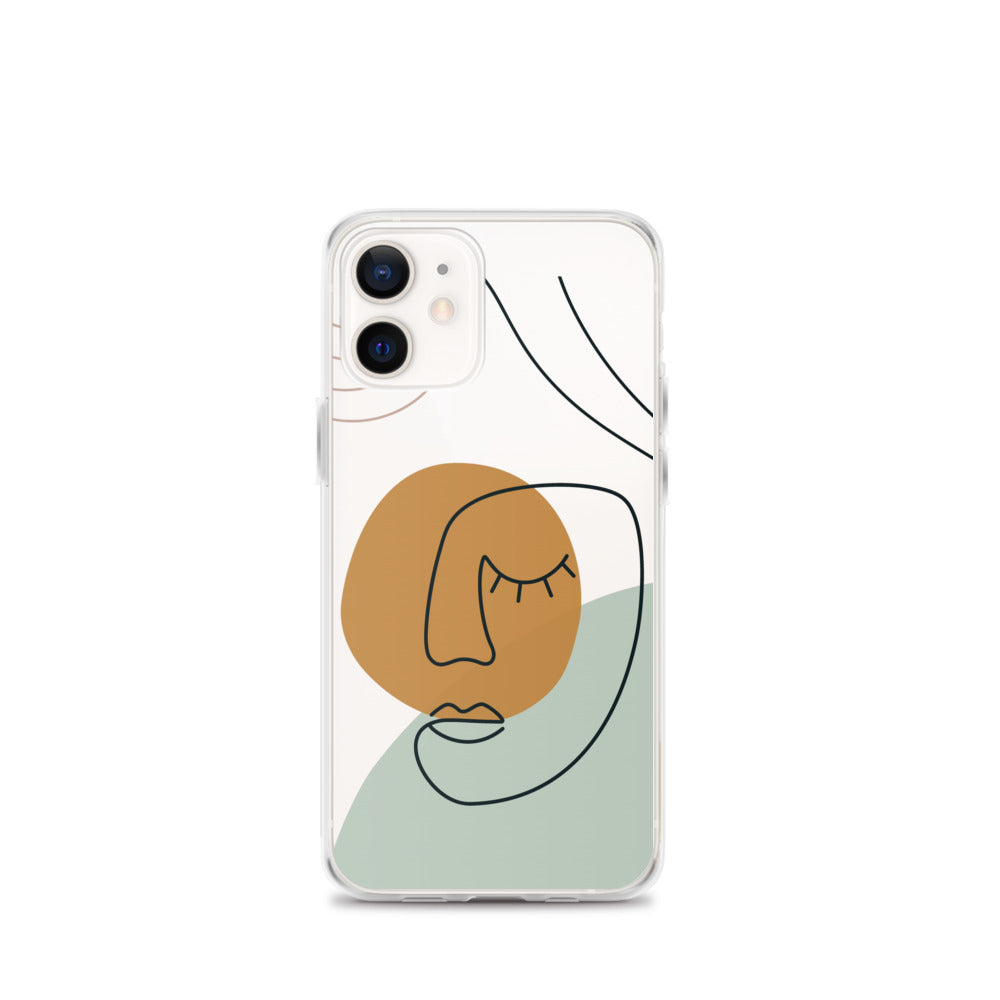 Line Art Clear iPhone 13 12 Pro Max Case, Modern Face Print Cute Gift Aesthetic iPhone 11 Mini SE 2020 XS Max XR X 8 7 Plus Transparent Cover Starcove Fashion