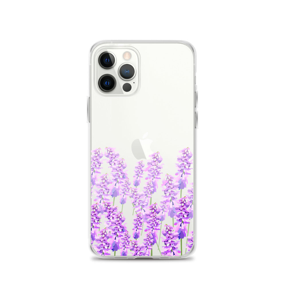 lavender flower iphone 11 case Purple Lavender iPhone 14 13 12 Case, Flowers Floral Clear Transparent – Starcove Fashion