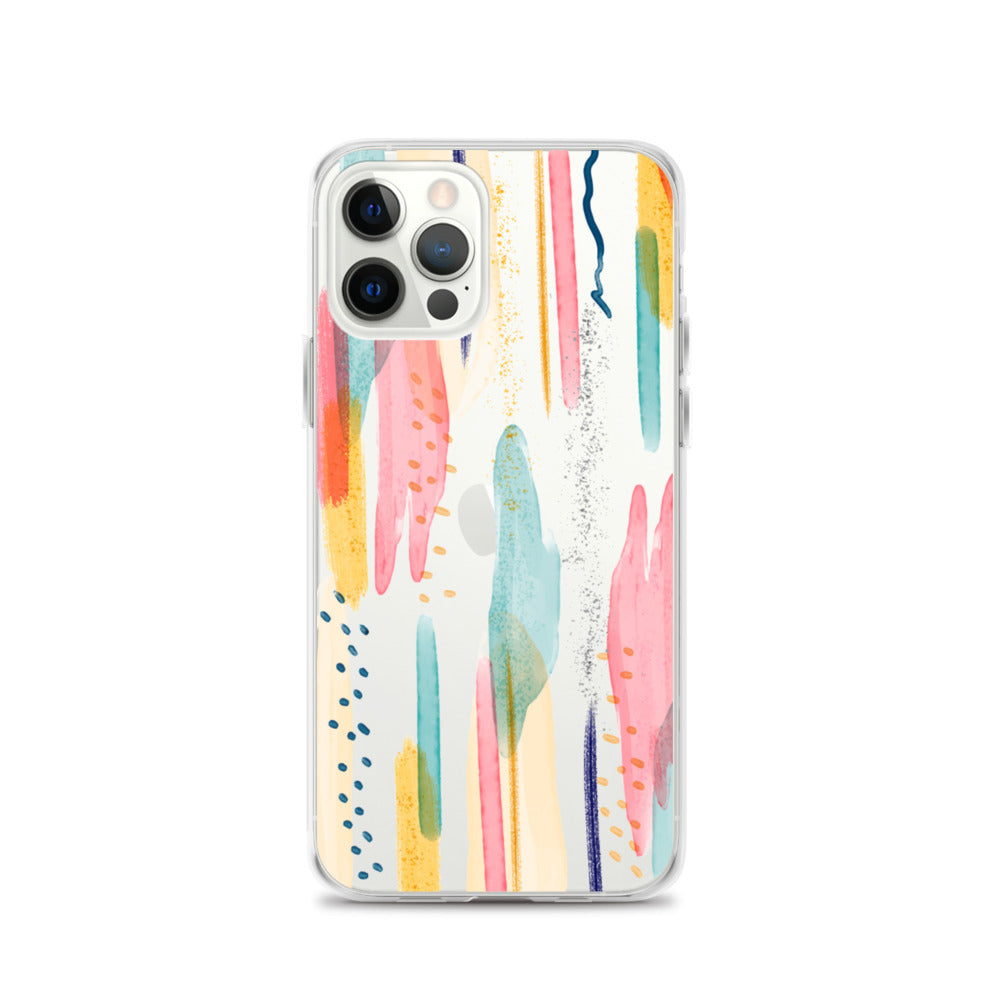 Modern Abstract Art iPhone 13 12 11 Pro Max Clear Phone Case Brush Strokes Design Cover For iPhone 7 8 Plus X 10 XR XS Max Starcove Fashion