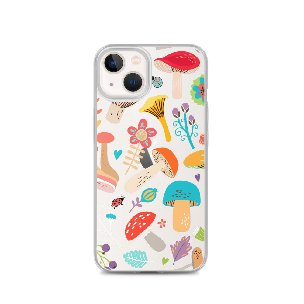 Mushroom Clear iPhone 14 13 12 Pro Max Case, Print Cute Gift Aesthetic iPhone 11 Mini SE 2020 XS Max XR X 8 7 Plus Transparent Cover Starcove Fashion