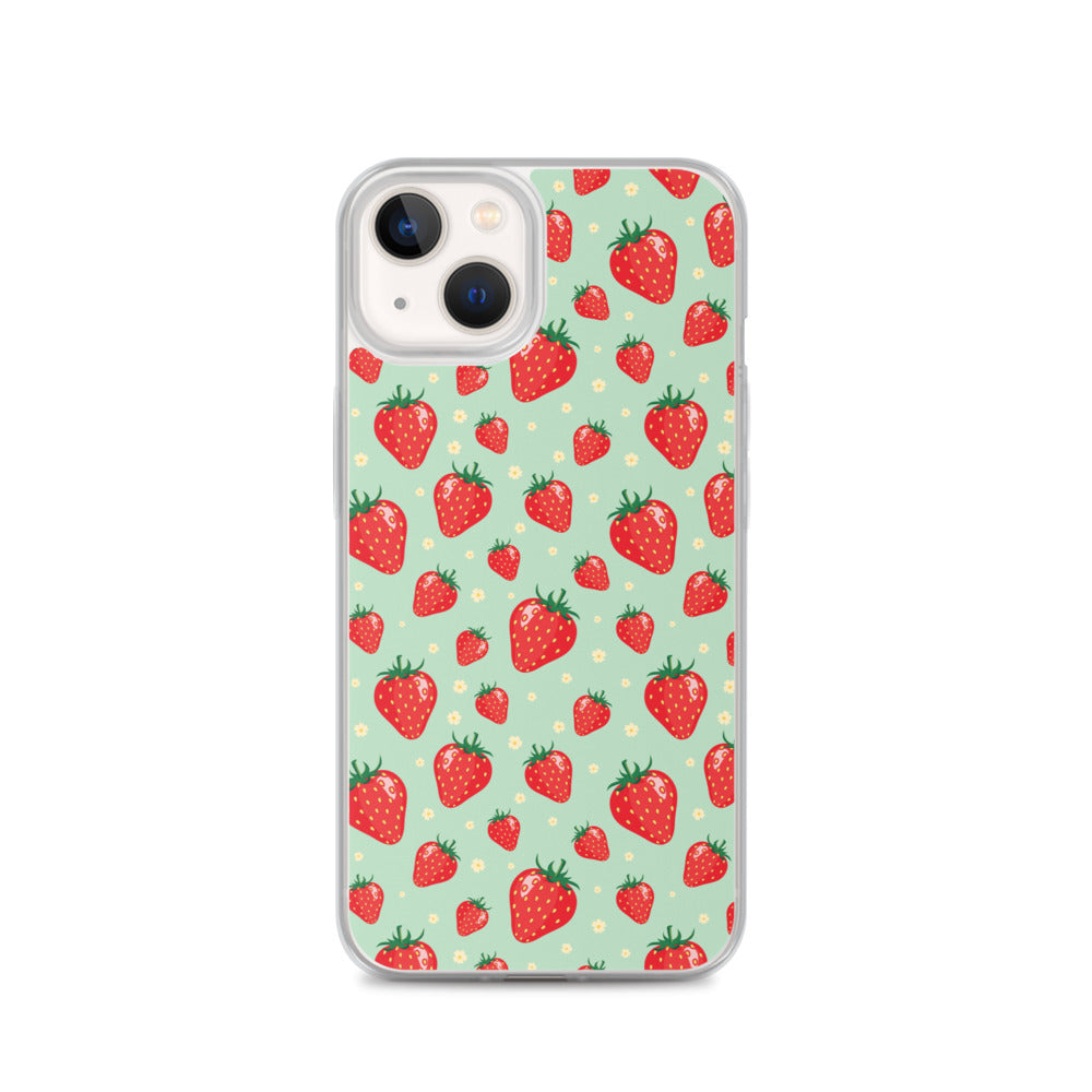 Strawberry iPhone 13 12 Pro Max Case, Fruit Cute Art Flower  Print Cute Gift, Aesthetic iPhone 11 Mini SE 2020 XS Max XR X 7 Plus 8 Phone Starcove Fashion