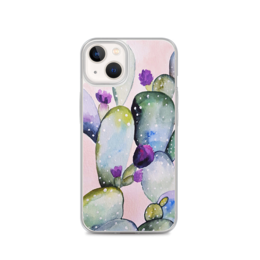 Cactus iPhone 14 13 12 Pro Max Case, Succulent Phone Pink Blossom Flower Print Gift iPhone 11 Mini SE 2020 XS Max XR X 7 8 Starcove Fashion