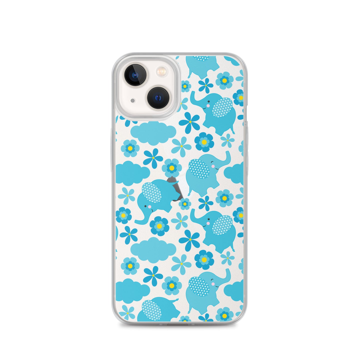 Elephant Clear iPhone 13 Pro Max Case, Blue Print Cute Gift Aesthetic iPhone 12 11 Mini SE 2020 XS Max XR X 8 7 Plus Transparent Starcove Fashion
