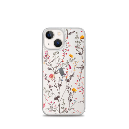 Botanical Wild Flowers Clear iPhone 13 12 Pro Max Case, Bird Print Cute Gift Aesthetic iPhone 11 Mini SE 2020 XS Max XR X 8 7 Plus Phone Starcove Fashion
