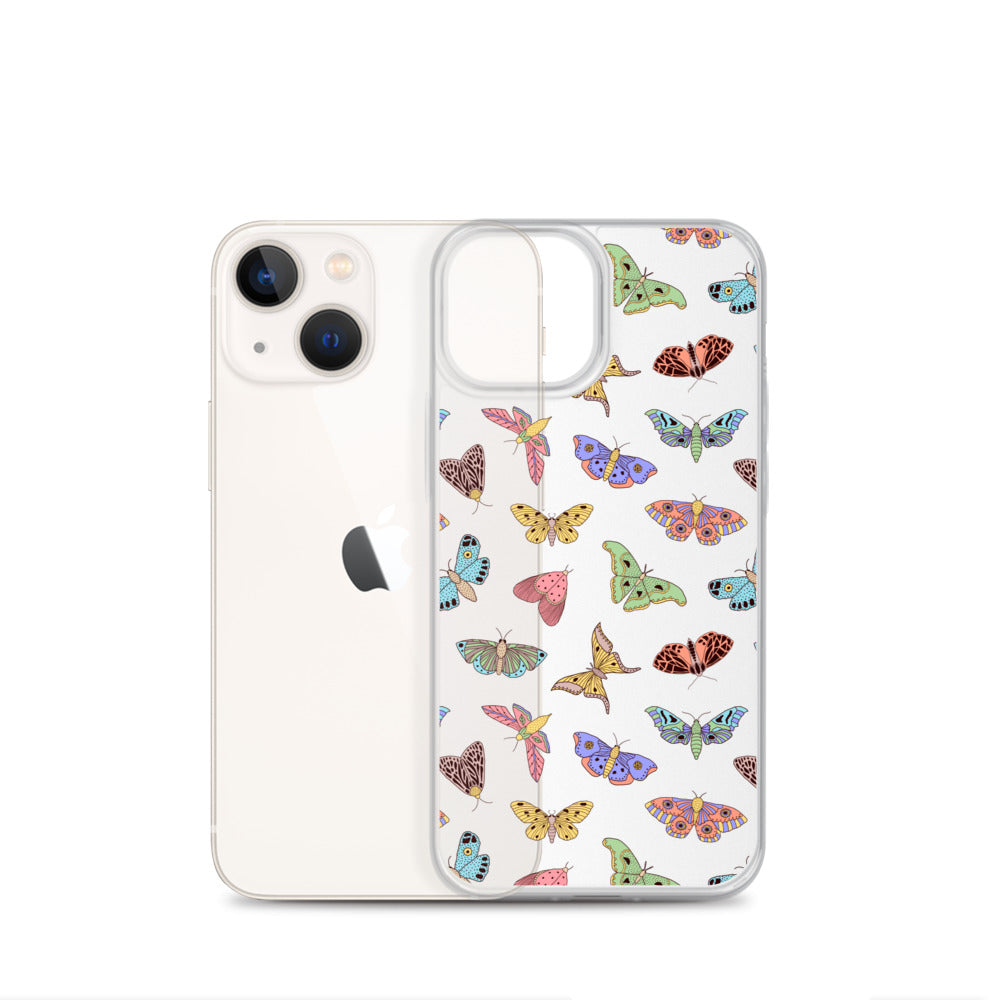 Butterfly Clear iPhone 13 12 Pro Max Case, Moth Transparent Print Cute Gift Aesthetic iPhone 11 Mini SE 2020 XS Max XR X 7 Plus 8 Cell Phone Starcove Fashion