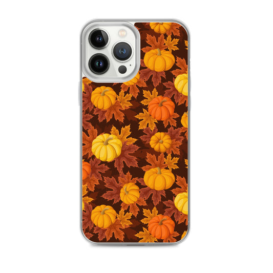 Pumpkins iPhone 13 Pro Max Case, Fall Autumn Leaves Print Cute Aesthetic iPhone 12 11 Mini SE 2020 XS Max XR X 8 7 Plus Cell Phone Starcove Fashion