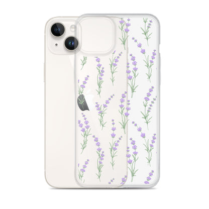 Clear Lavender Phone Case, Flower iPhone 14 13 Pro Max Print Cute Purple Aesthetic iPhone 12 11 Mini SE 2020 XS Max XR X 8 7 Plus Cover Starcove Fashion