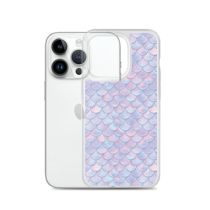 Mermaid iPhone 14 13 12 Case Pro Max, Scales Tail Pastel Pink Print Cell Phone iPhone 11 Mini SE 2020 XS Max XR X 7 Plus 8