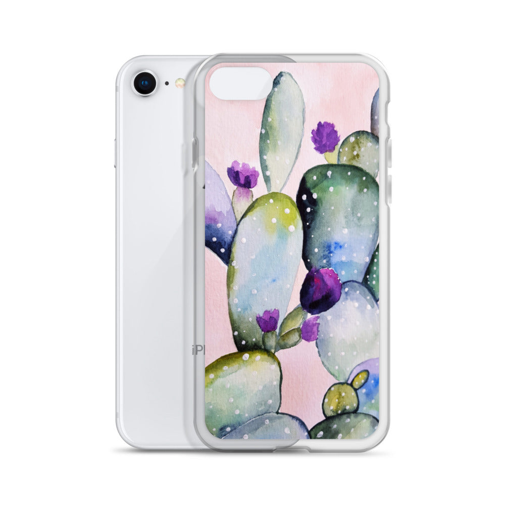 Cactus iPhone 13 12 Pro Max Case, Succulent Phone Pink Blossom Flower Print Gift iPhone 11 Mini SE 2020 XS Max XR X 7 Plus 8 Starcove Fashion