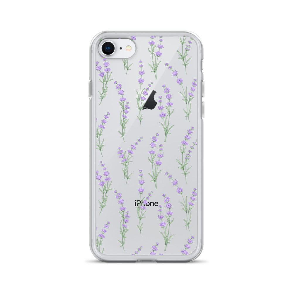 Clear Lavender Phone Case, Flower iPhone 17 16 15 14 13 Pro Max