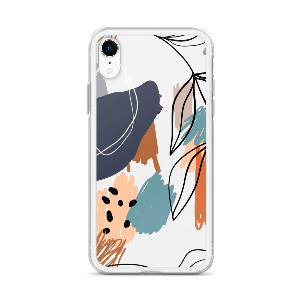 Abstract Pattern Clear iPhone 13 12 Pro Max Case, Colorful Print Cute Aesthetic iPhone 11 Mini SE 2020 XS Max XR X 8 7 Plus Transparent Cover Starcove Fashion