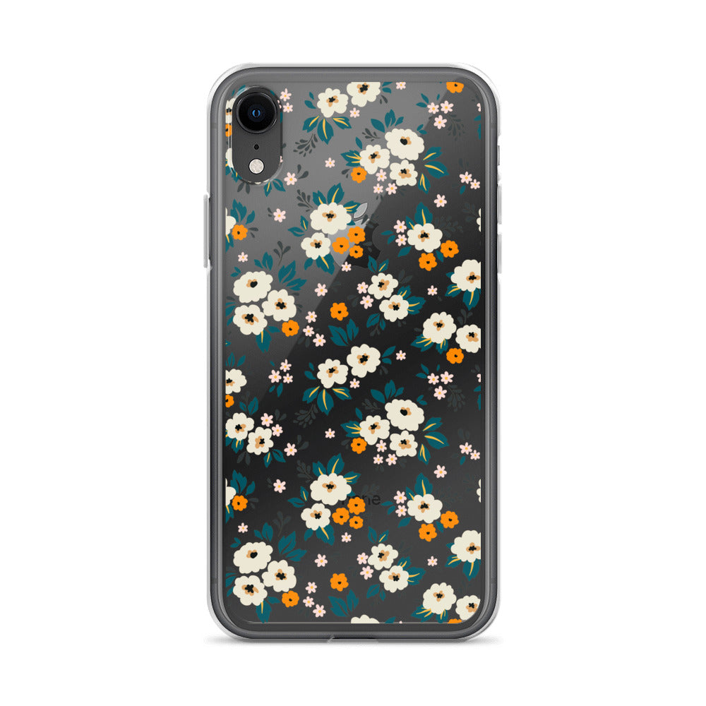 Small Flower Pattern Clear iPhone 14 13 12 Pro Max Case, Floral Print Cute Aesthetic iPhone 11 Mini SE 2020 XS XR X 8 7 Plus Transparent Starcove Fashion