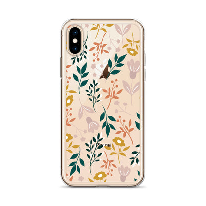 Botanical Leaves Clear iPhone 14 13 12 Pro Max Case, Plants Print Cute Aesthetic iPhone 11 Mini SE 2020 XS Max XR X 8 7 Plus Transparent Starcove Fashion