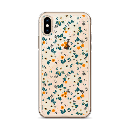 Small Flower Pattern Clear iPhone 14 13 12 Pro Max Case, Floral Print Cute Aesthetic iPhone 11 Mini SE 2020 XS XR X 8 7 Plus Transparent Starcove Fashion