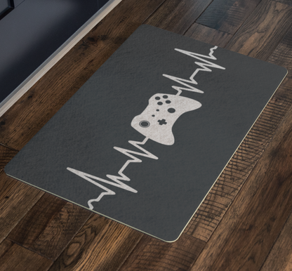 Computer Inspired Doormats Gaming Heart beat Doormat, Gamer Video Game Dorm Door Mat Indoor Compu ...