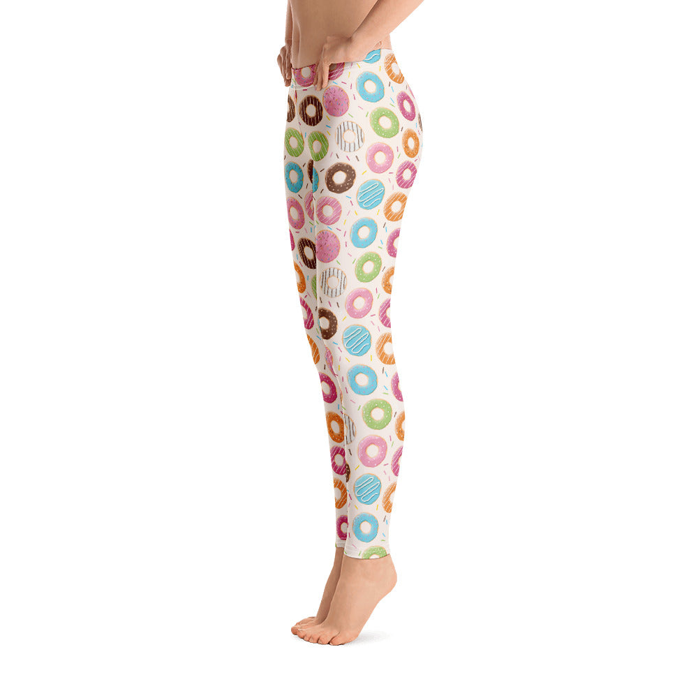 Donuts Leggings for Women, Doughnut Printed Food Colorful Fun Unique Funny Party Workout Yoga Leggings Starcove Fashion
