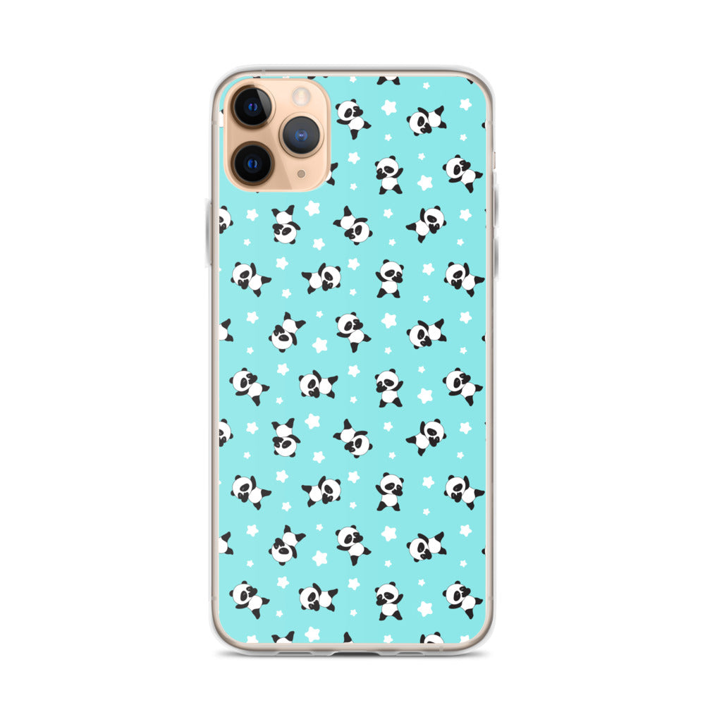 Panda iPhone 13 12 Pro Max Case, Cute Aqua Blue Pattern Gifts Lovers Aesthetic iphone 11 Mini SE 2020 XS Max XR X 7 Plus 8 Cell Phone Starcove Fashion