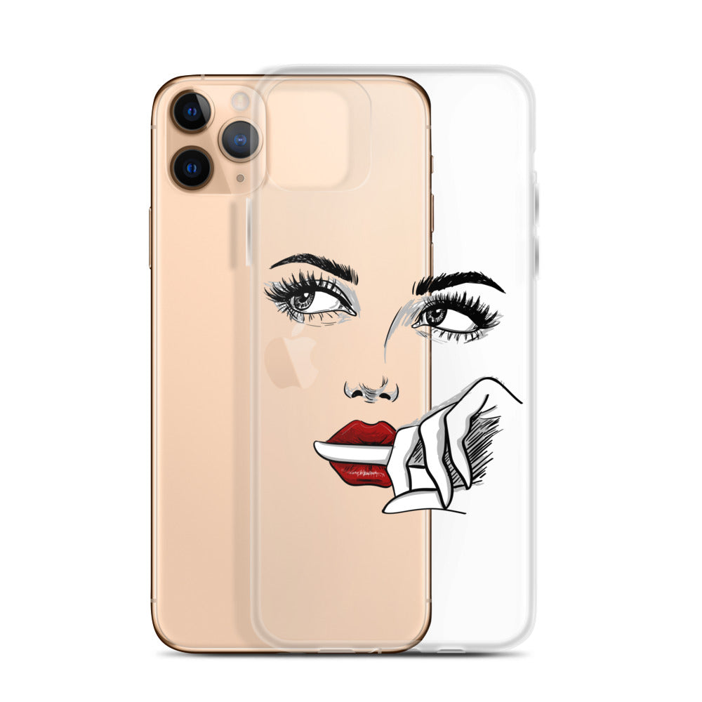 Face Line Art Drawing iPhone 14 13 12 Pro Max Clear Case, Artistic Modern Print Cute Aesthetic iPhone 11 Mini SE XS XR X 7 Plus 8 Cell Phone Starcove Fashion