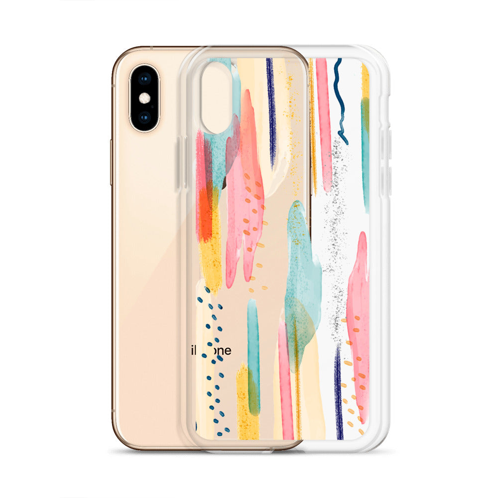 Modern Abstract Art iPhone 14 13 12 11 Pro Max Clear Phone Case, Brush Strokes Design Cover For iPhone 7 8 Plus X 10 XR XS Max Aesthetic Starcove Fashion