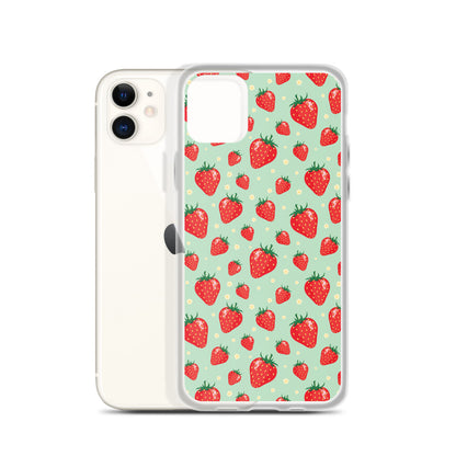 Strawberry iPhone 13 12 Pro Max Case, Fruit Cute Art Flower  Print Cute Gift, Aesthetic iPhone 11 Mini SE 2020 XS Max XR X 7 Plus 8 Phone Starcove Fashion