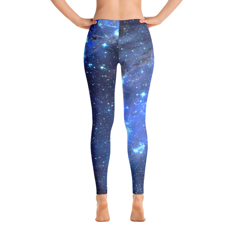 Galaxy Leggings, Yoga Space Print Pants, Cosmic Celestial