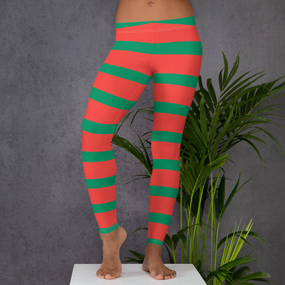Holiday Green Snowflake Leggings, Christmas Yoga Pants – Essentially Savvy