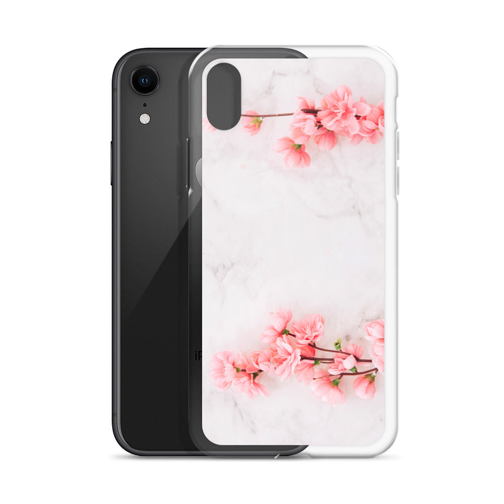 White Marble Phone 13 12 Pro Max Case Pink Cherry Blossom, Flower iPhone Case, Rose Pink Cute Case Gift iPhone 11 Mini SE 2020 XS Max XR X 7 Plus 8 Starcove Fashion