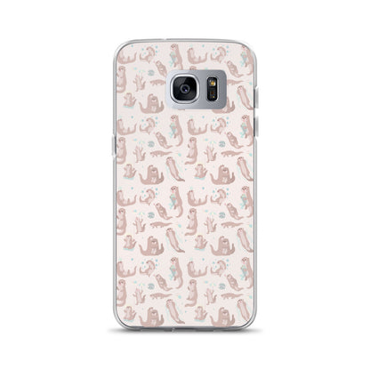 Sea Otter Samsung Galaxy S10 S9 Plus S8 S7 Lite Phone Cover Case, Cute River Ocean Marine Animals Pink Pastel Gift Starcove Fashion