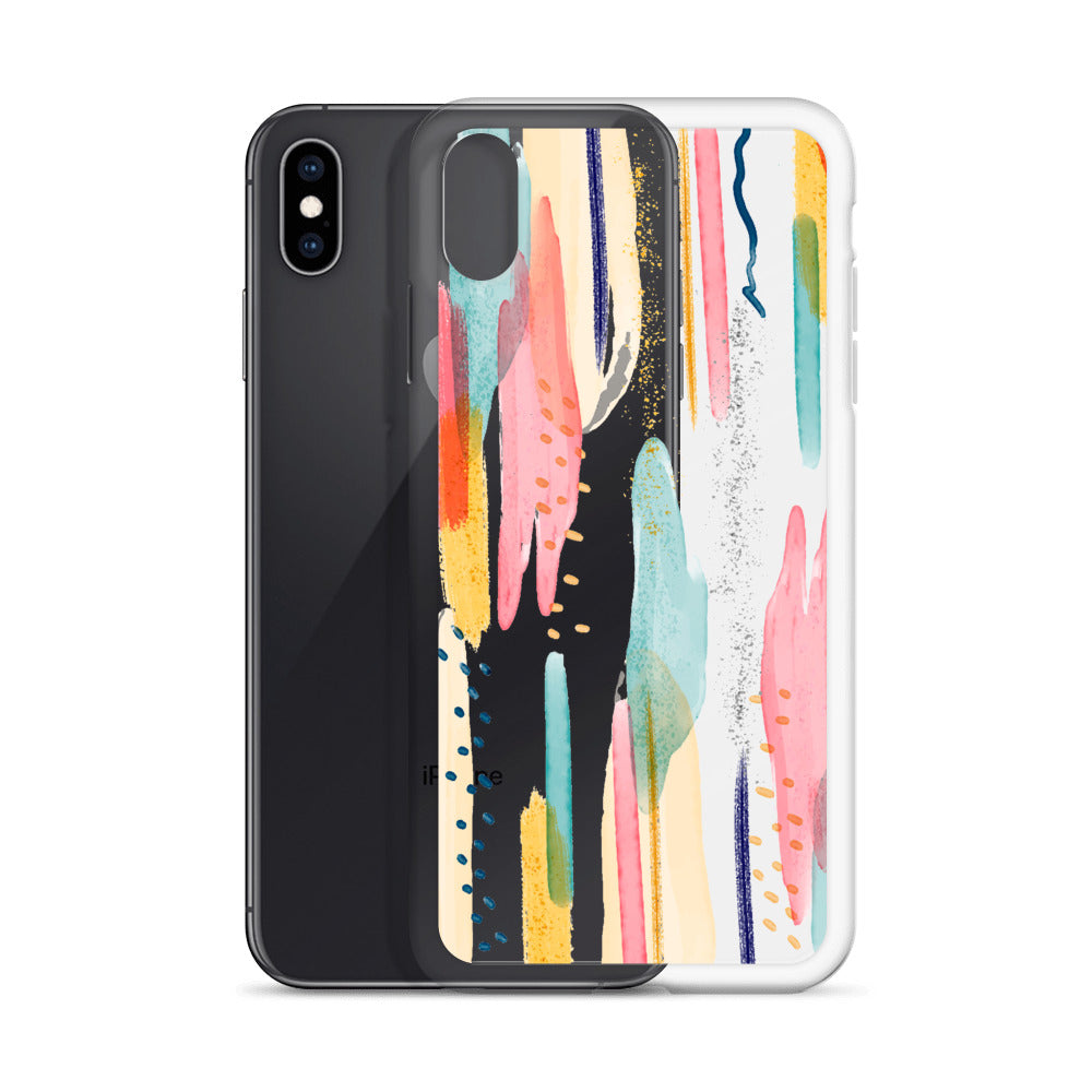 Modern Abstract Art iPhone 13 12 11 Pro Max Clear Phone Case Brush Strokes Design Cover For iPhone 7 8 Plus X 10 XR XS Max Starcove Fashion