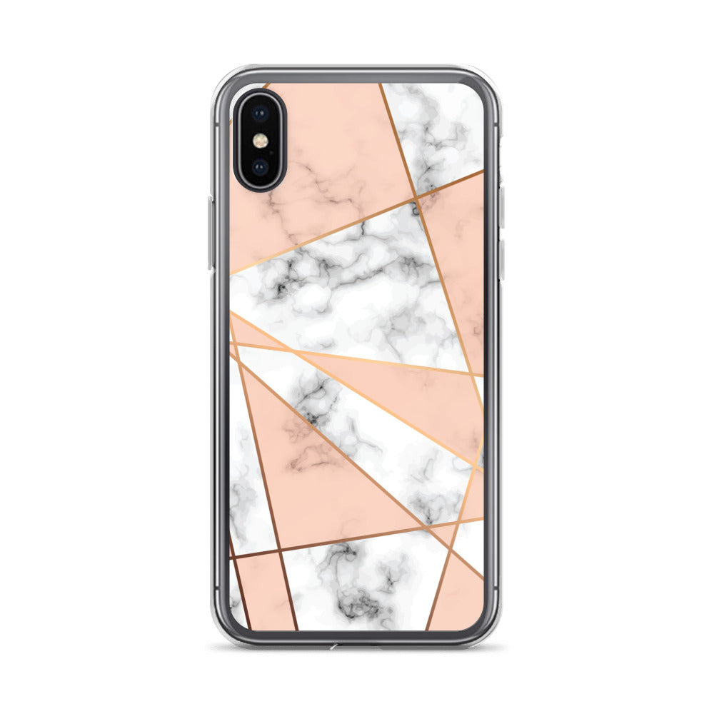 Rose Gold Marble Phone 13 12 Pro Max Case, White Marble Rose Pink Geometric Cute Case Gift iPhone 11 Mini SE 2020 XS Max XR X 8 7 Starcove Fashion
