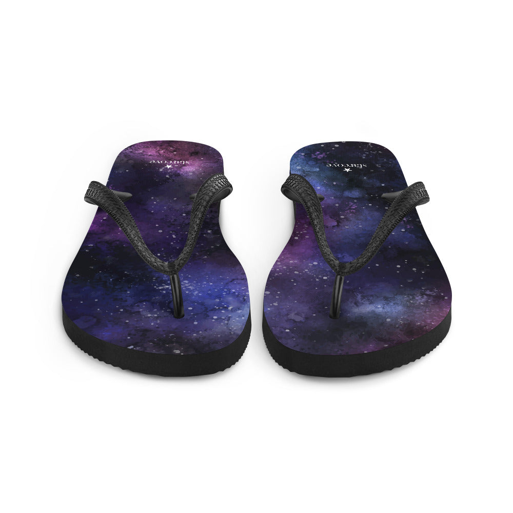 Galaxy Space Flip-Flops, Footwear, Night Sky Interstellar Galactic Thong Sandals Summer Woman Men Beach Print Shoes Starcove Fashion