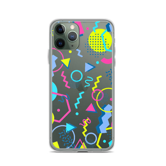 80s Geometric Colorful iPhone 14 13 12 Pro Max Clear Case, Pop Print Cute Gift Aesthetic iPhone 11 Mini SE 2020 XS XR X 7 Plus 8 Cell Phone Starcove Fashion