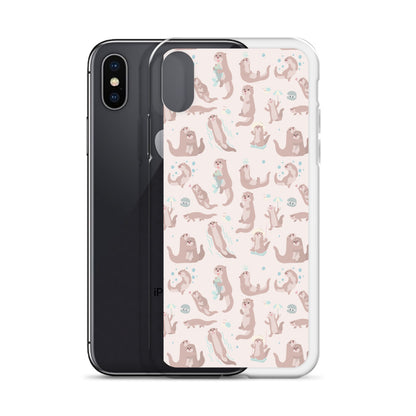 Sea Otter iPhone 14 13 12 Pro Max Case, Animal Pastel Pink Cell Phone Cute Cool Gifts Print iPhone 11 Mini SE 2020 XS XR X 7 8 Starcove Fashion