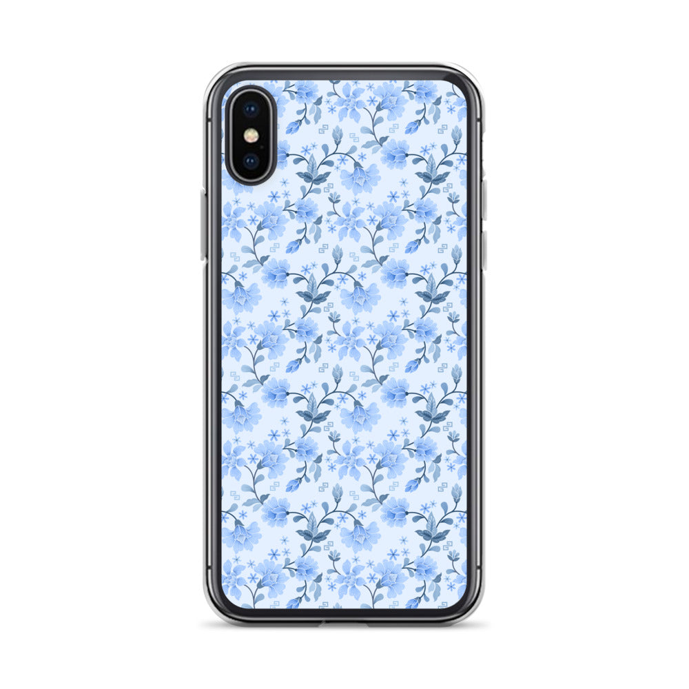 Light Blue Flowers iPhone 13 12 Pro Max Case, Petal Print Cute Gift Aesthetic iPhone 11 Mini SE 2020 XS Max XR X 7 Plus 8 Cell Phone Starcove Fashion