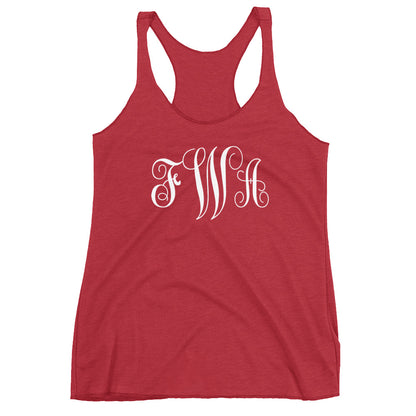 Personalized Tank, Monogram Initials Shirt, Custom Monogrammed Gifts For Her, Wedding, Women's Racerback Tank Starcove Fashion