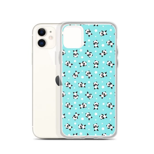Panda iPhone 14 13 12 Pro Max Case, Cute Aqua Blue Pattern Gifts Lovers Aesthetic iphone 11 Mini SE 2020 XS Max XR X 7 8 Cell Phone Starcove Fashion