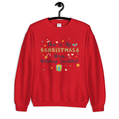 This is My Christmas Movie Watching Sweatshirt , Funny Ugly Sweater Merry Xmas Gift for Her Men Women Holiday Party Top Starcove Fashion