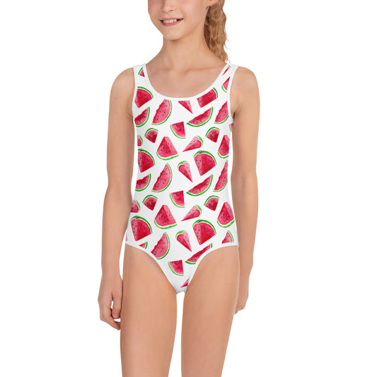 Watermelon Girls Swim Suit (2T-7), Summer Fruit White Kids One Piece Swimsuit Toddler Bathing Suit Swimwear Swimming Starcove Fashion
