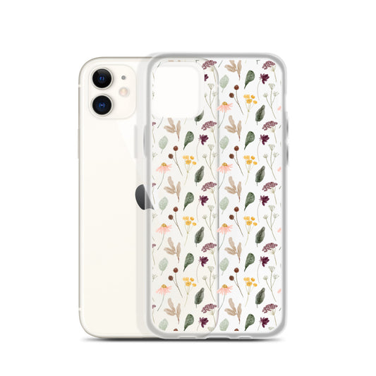 Wild Flowers Clear iPhone 14 13 Pro Max Case, Watercolor Transparent Aesthetic iPhone 12 11 Mini SE 2020 XS Max XR X 7 Plus 8 Cell Phone Starcove Fashion