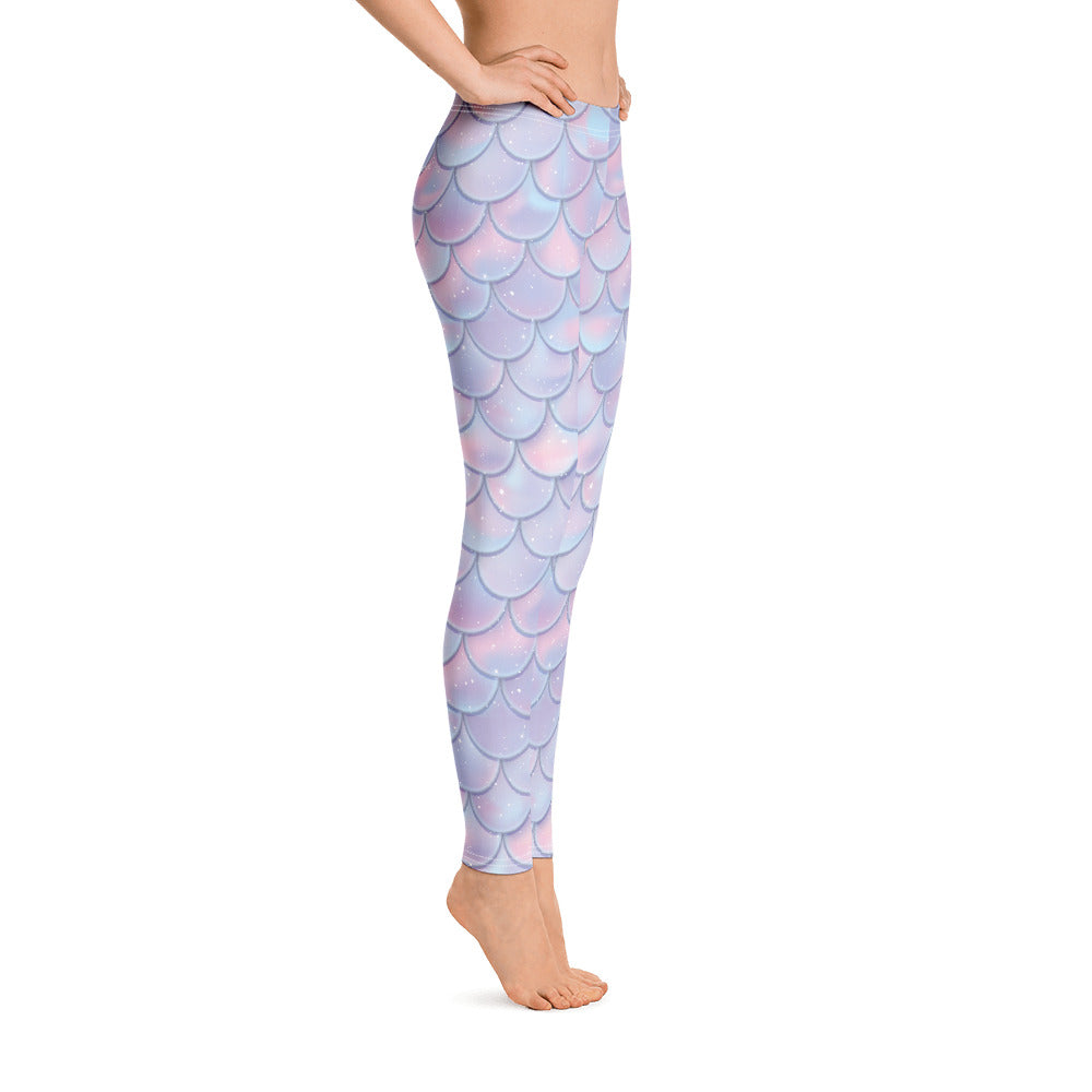Mermaid Leggings, Dragon Scale Printed Yoga Pants Pastel Mermaid Outfit Cosplay Dance Halloween Running Costume Starcove Fashion