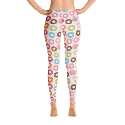 Donuts Leggings for Women, Doughnut Printed Food Colorful Fun Unique Funny Party Workout Yoga Leggings Starcove Fashion