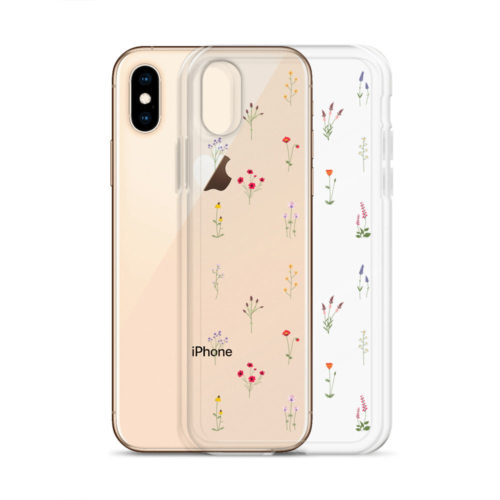 Glitter Real Dried Flower Clear Case Cover For iPhone 14 13 Pro Max 12 11 7  8 XR