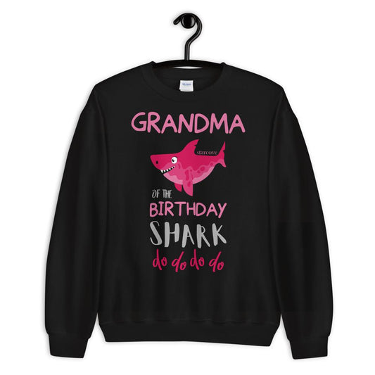 Grandma of the Birthday Shark Doo Doo Doo, Birthday Party Baby Shark Matching Mommy Pullover Crewneck Sweater Starcove Fashion