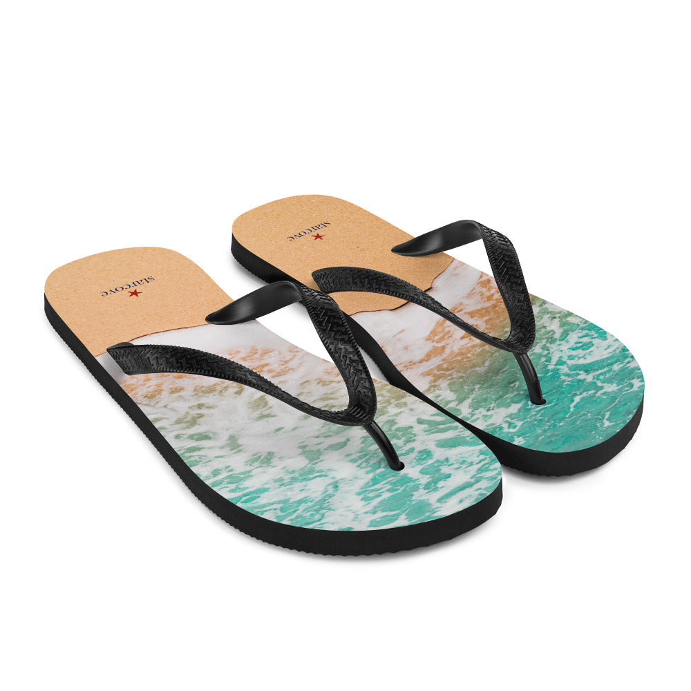 Beach Flip Flops for Women Men, Comfortable Shower Flip Flops with Ocean Photo Colorful Design, Best Cute Designer Starcove Fashion