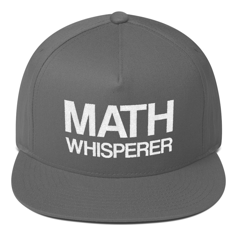 Math Whisperer Flat Bill Cap, Math Teacher Major Student Mathematician Tutor Embroidered Hat, Baseball Trucker Cap Dad, 90s Snapback, 5 five panel Starcove Fashion