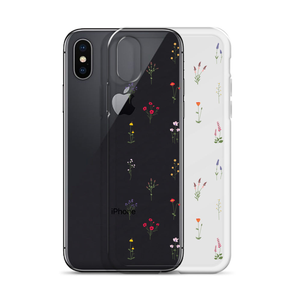 Square Clear Flower Leaf Phone Case For iPhone 11 12 13 Pro Max XR