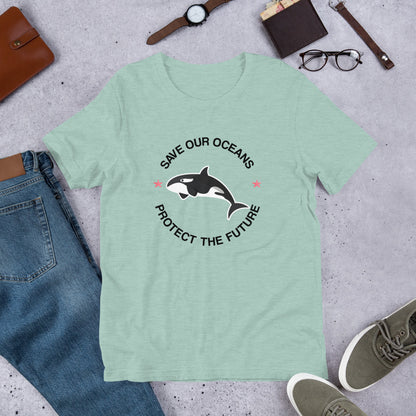 Save Our Oceans Shirt, Protect The Future, Orca Killer Whale Top, Save The Ocean Whales Slogan Tee T Shirt Starcove Fashion